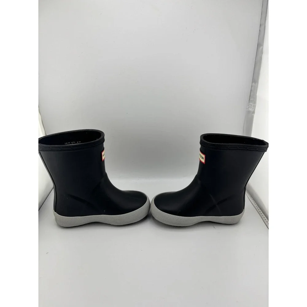 Hunter Kids First Classic Rain Boots Black Matte Waterproof Toddler Size 5